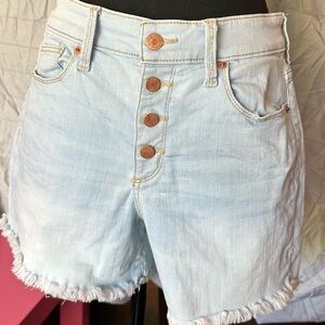 Universal Thread Blue Jean Shorts High-Waisted Frayed Hem